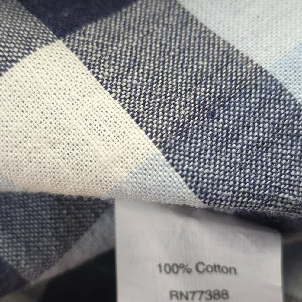 J Crew Homespun Shirt Large‎ Slim Fit Blue Plaid Long Sleeve Button Down Cotton